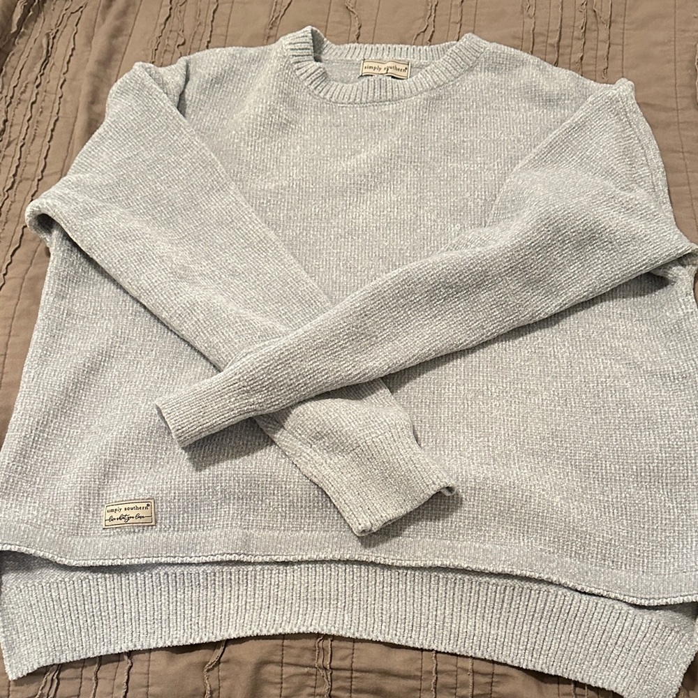 Simply Southern Light blue/Gray Sweater super soft